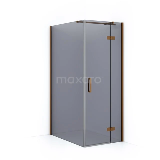 Diamond Shower enclosure | 120x80 cm Copper Smoke glass Pivot door Rectangle CDB223512311KP