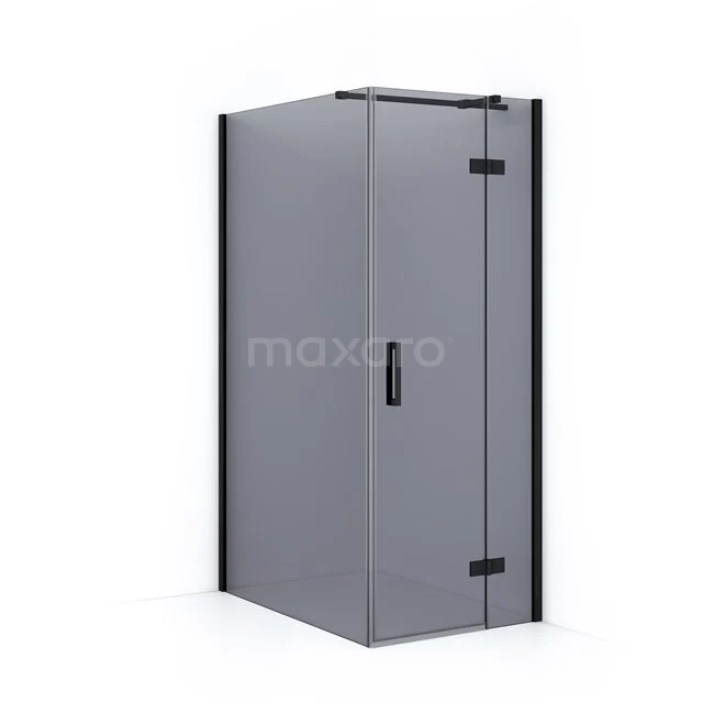 Diamond Shower enclosure | 120x80 cm Matte black Smoke glass Pivot door Rectangle CDB223512311MB