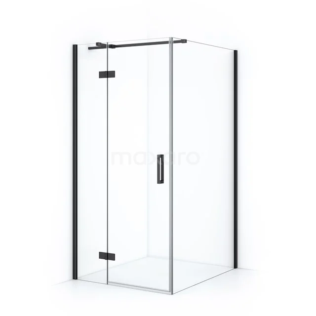 Diamond Duschkabine | 110x100 cm Schwarzchrom Drehtür Rechteck CDB214611310BC Glas Duschkabine mit Schwarz Rahmen, Eckdesign, modern und stabil, ideal für ein stilvolles Badezimmer.