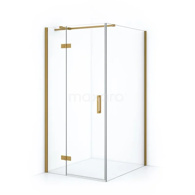 Diamond Shower cabin | 110x90 cm Gold Clear glass Pivot door Rectangle CDB213611310GG Modern shower enclosure with clear glass, gold accents and corner design, perfect for a stylish bathroom upgrade.