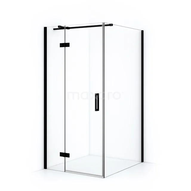 Diamond Shower enclosure | 110x90 cm Matte black Clear glass Pivot door Rectangle CDB213611310MB