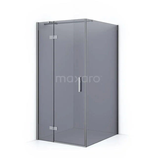 Glasene Eck-Duschkabine mit Aluminiumprofilen und Drehtür, modernes Design, perfekt für ein stilvolles Badezimmer-Upgrade.