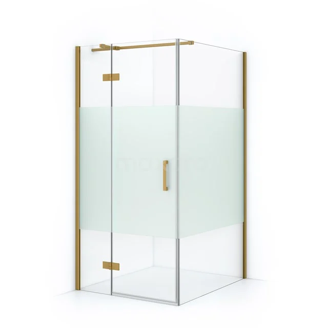 Diamond Shower enclosure | 110x90 cm Gold Clear with matt strip Pivot door Rectangle CDB213611313GGN