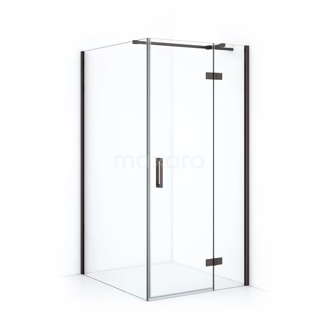 Diamond Shower enclosure | 110x100 cm Black metal Clear glass Pivot door Rectangle CDB224611310ZMN