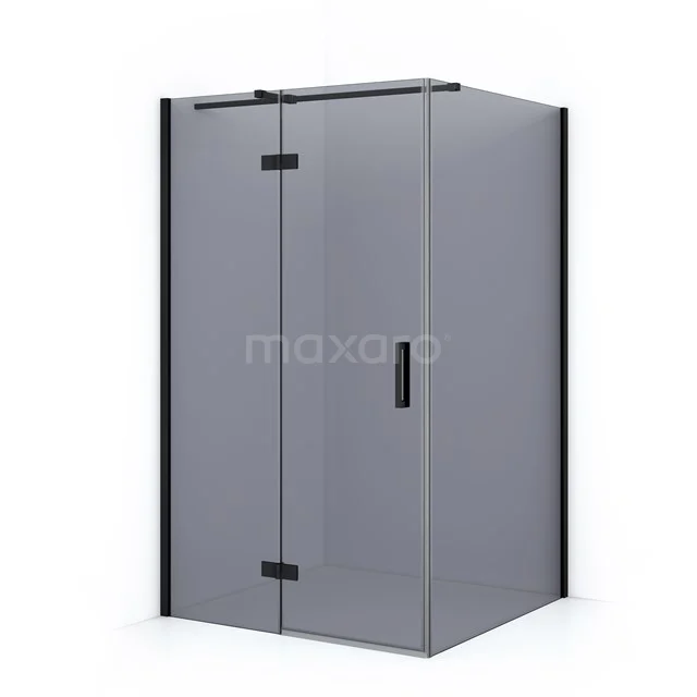 Diamond Duschkabine | 110x80 cm Matt Schwarz Drehtür Rechteck CDB216508311MB Eck-Duschkabine mit schwarzem Aluminiumrahmen und klaren Glastüren, perfekt für ein modernes Badezimmer.