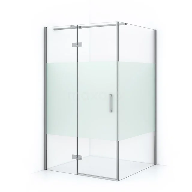 Diamond Shower enclosure | 110x90 cm Chrome Clear with matt strip Pivot door Rectangle CDB216509313C