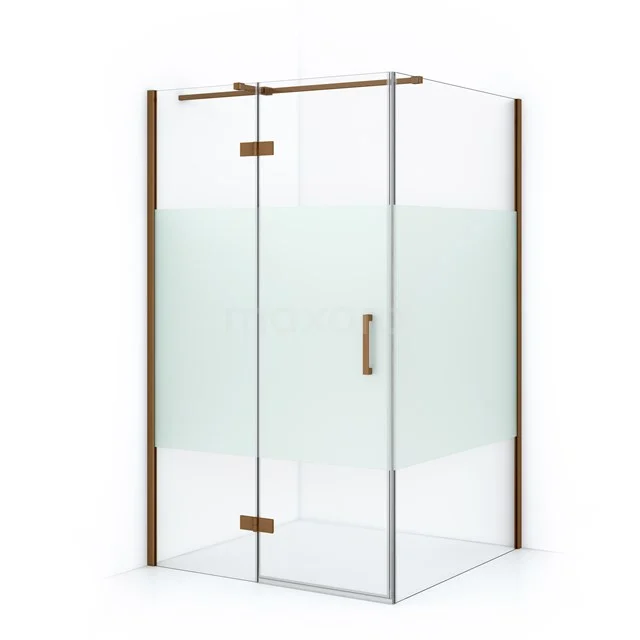 Diamond Shower enclosure | 110x80 cm Copper Clear with matt strip Pivot door Rectangle CDB216508313KP