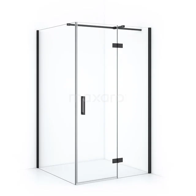 Diamond Shower cabin | 110x70 cm Black chrome Clear glass Pivot door Rectangle CDB226507310BCN Glass shower enclosure with black profiles, including pivot door and modern design; ideal for a stylish bathroom upgrade.