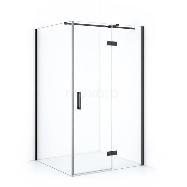 Diamond Shower enclosure | 120x100 cm Black chrome Clear glass Pivot door Rectangle CDB226610310BCN