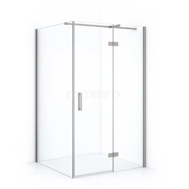 Duschkabine Diamant 120x90cm Klares Sicherheitsglas Gebürsteter Edelstahl CDB226609310BR Glas Duschkabine mit silberfarbenen Profilen, elegantes Design, ideal für moderne Bäder.
