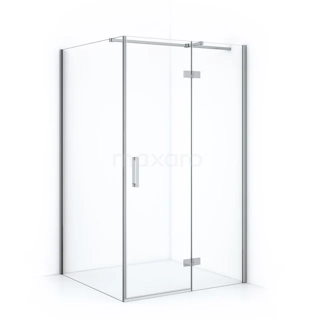 Diamond Duschkabine | 110x80 cm Chrom Drehtür Rechteck CDB226508310C Strakke Glaskabine mit Eckeinstieg, silberfarbenem Rahmen, ideal für ein modernes Badezimmer.