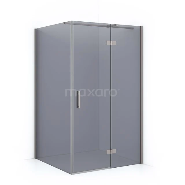 Diamond Duschkabine | 110x110 cm Edelstahl Drehtür Quadrat CDB226511311BR Graue Eck-Duschkabine mit doppelten Glastüren, modernes Design, ideal für ein stilvolles Badezimmer.