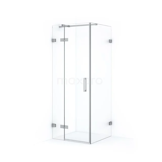 Diamond Shower cabin | 100x80 cm Chrome Clear glass Pivot door Rectangle CDB213510320C Modern shower enclosure made of clear glass with chrome hinges, ideal for stylish bathroom design.