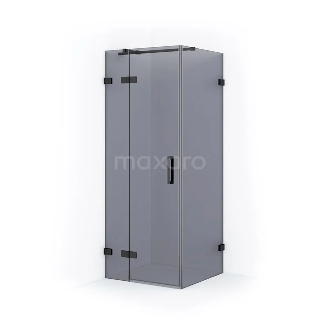 Diamond Shower enclosure | 80x80 cm Black chrome Smoke glass Pivot door Square CDB213508321BC