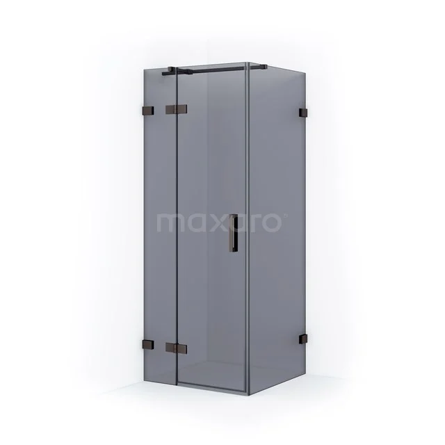 Diamond Shower enclosure | 80x80 cm Black metal Smoke glass Pivot door Square CDB213508321ZM