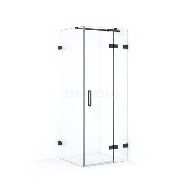 Diamond Shower enclosure | 80x80 cm Black chrome Clear glass Pivot door Square CDB223508320BC