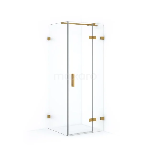 Diamond Shower cabin | 80x70 cm Gold Clear glass Pivot door Rectangle CDB223507320GG Glass shower enclosure with gold accents, rectangular design, ideal for modern bathrooms, luxurious finish.