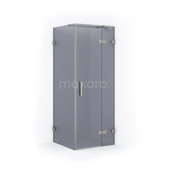 Duschkabine Diamant 80x80cm Rauchglas Sicherheitsglas Gebürsteter Edelstahl CDB223508321BR Graue Eck-Duschkabine mit modernem Design, Glastüren und Chromakzenten; ideal für ein stilvolles Badezimmer-Upgrade.