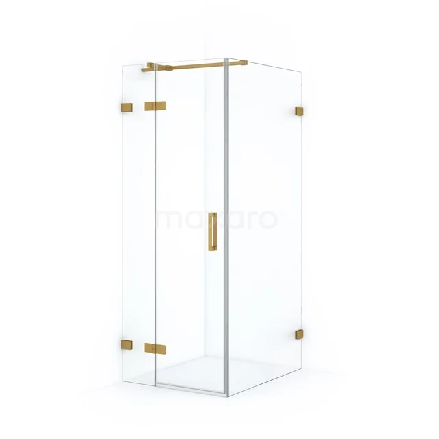 Diamond Douchecabine | 100x80 cm Goud Helder glas Draaideur Rechthoek CDB213510320GG