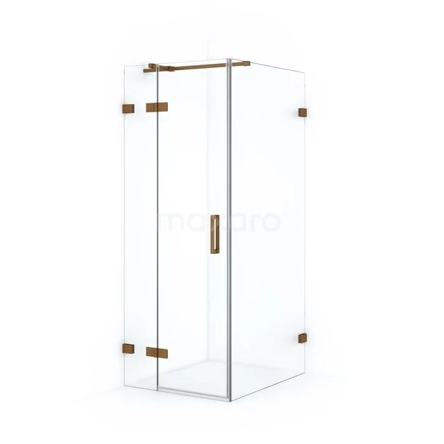 Glas Duschkabine mit rechteckigem Design, bronzefarbene Akzente und minimalistischem Stil für ein stilvolles Badezimmer.