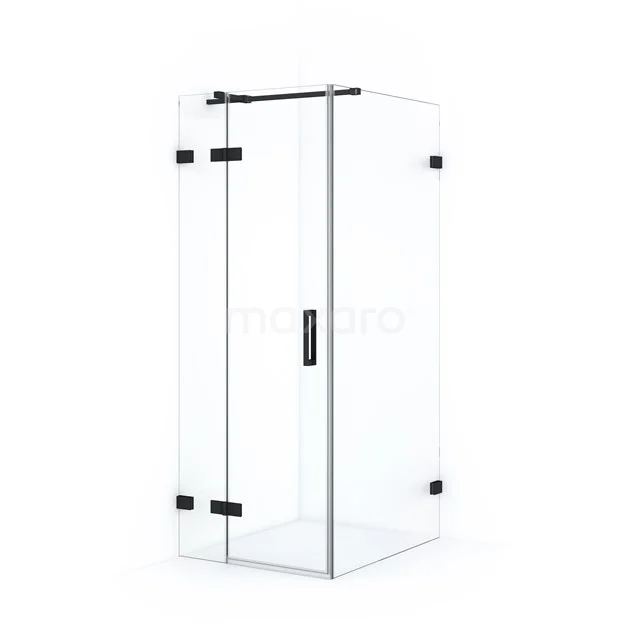 Diamond Shower enclosure | 90x80 cm Matte black Clear glass Pivot door Rectangle CDB213509320MB