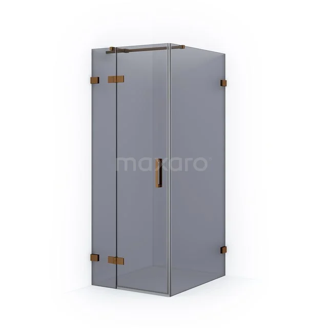 Diamond Shower enclosure | 90x80 cm Copper Smoke glass Pivot door Rectangle CDB213509321KP