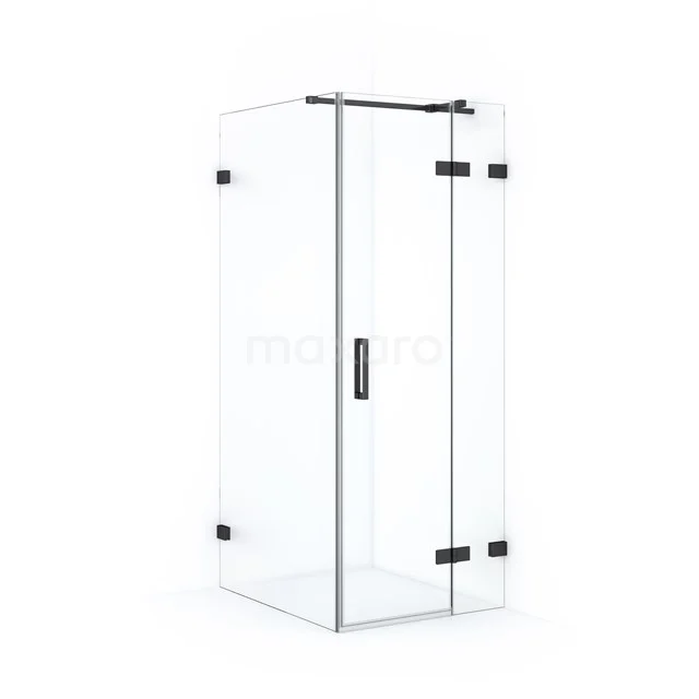 Diamond Duschkabine | 100x80 cm Schwarzchrom Drehtür Rechteck CDB223510320BC Strakke Glaskabine mit schwarzen Metallelementen, quadratisches Design, perfekt für eine moderne Badezimmer Einrichtung.
