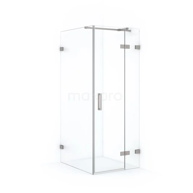 Diamond Shower cabin | 90x80 cm Stainless steel Clear glass Pivot door Rectangle CDB223509320BR Shower enclosure with transparent design, corner model and stainless steel hinges, perfect for modern bathrooms.