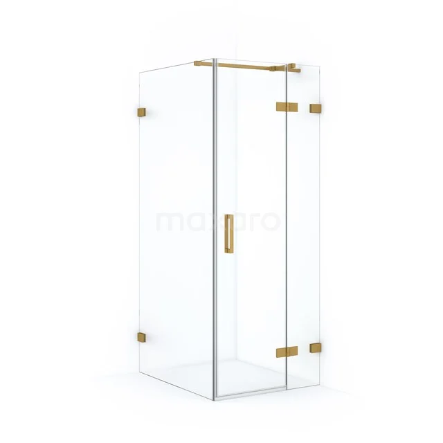 Diamond Douchecabine | 100x80 cm Goud Helder glas Draaideur Rechthoek CDB223510320GG