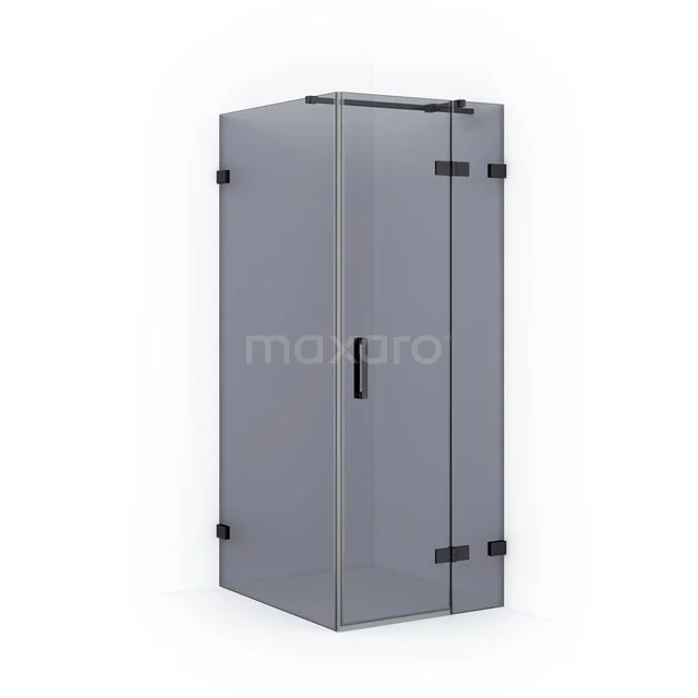 Diamond Shower enclosure | 100x80 cm Black chrome Smoke glass Pivot door Rectangle CDB223510321BC