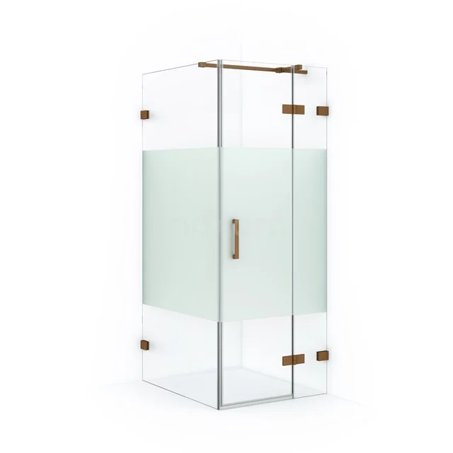 Diamond Shower enclosure | 100x80 cm Copper Clear with matt strip Pivot door Rectangle CDB223510323KP