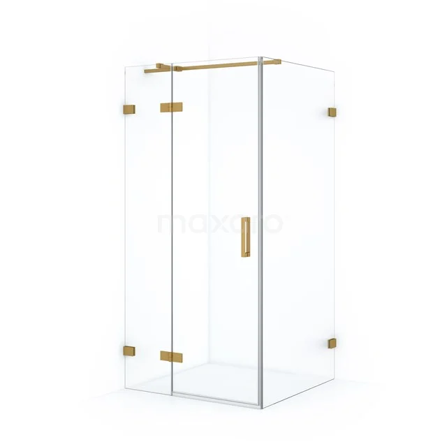 Diamond Duschkabine | 100x90 cm Gold Drehtür Rechteck CDB214609320GG Stilvolle Glaskabine mit goldfarbenen Akzenten, perfekt für ein modernes Badezimmer.
