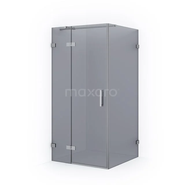 Diamond Shower enclosure | 90x90 cm Chrome Smoke glass Pivot door Square CDB213609321C