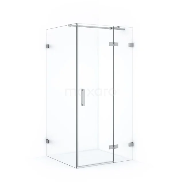 Diamond Shower enclosure | 90x90 cm Chrome Clear glass Pivot door Square CDB223609320C