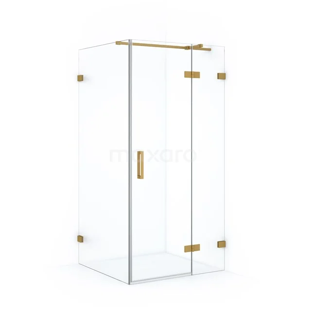 Duschkabine Diamant 100x70cm Klares Sicherheitsglas Gold CDB224607320GG Glas Duschkabine mit goldfarbenen Akzenten, quadratisches Design, ideal für ein modernes Badezimmer.
