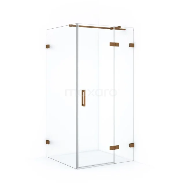 Diamond Shower enclosure | 90x90 cm Copper Clear glass Pivot door Square CDB223609320KP