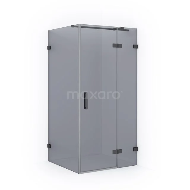 Diamond Shower enclosure | 90x90 cm Black chrome Smoke glass Pivot door Square CDB223609321BC