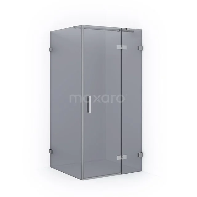 Diamond Shower enclosure | 90x90 cm Chrome Smoke glass Pivot door Square CDB223609321C