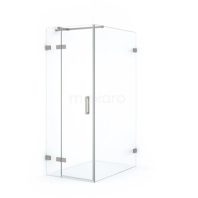 Diamond Shower cabin | 110x80 cm Stainless steel Clear glass Pivot door Rectangle CDB213511320BR Glass shower enclosure with corner design, clear glass and chrome hinges, perfect for modern bathroom decor.
