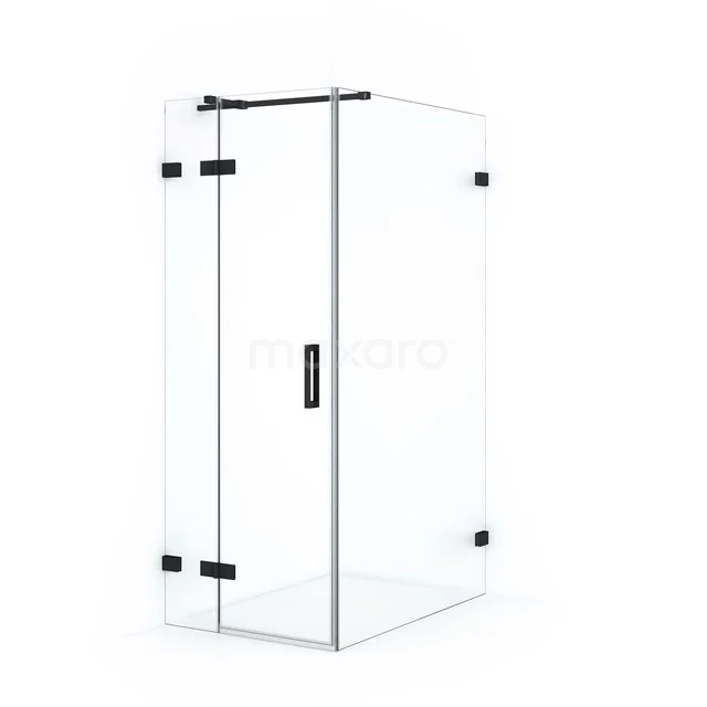 Diamond Shower enclosure | 110x80 cm Matte black Clear glass Pivot door Rectangle CDB213511320MB