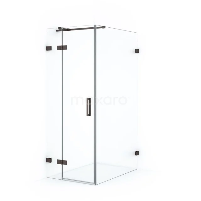Diamond Shower enclosure | 110x80 cm Black metal Clear glass Pivot door Rectangle CDB213511320ZM