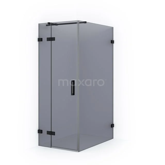 Diamond Shower enclosure | 120x80 cm Matte black Smoke glass Pivot door Rectangle CDB213512321MB