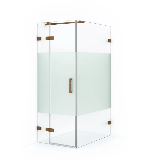 Diamond Shower enclosure | 110x80 cm Copper Clear with matt strip Pivot door Rectangle CDB213511323KP
