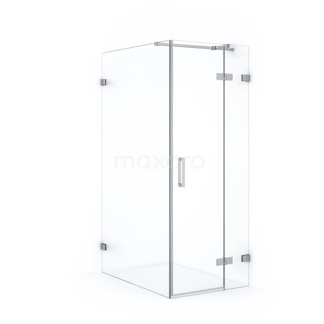 Diamond Shower cabin | 120x80 cm Chrome Clear glass Pivot door Rectangle CDB223512320C Glass shower enclosure corner model with hinged doors, frameless design and stainless steel details, perfect for modern bathrooms.