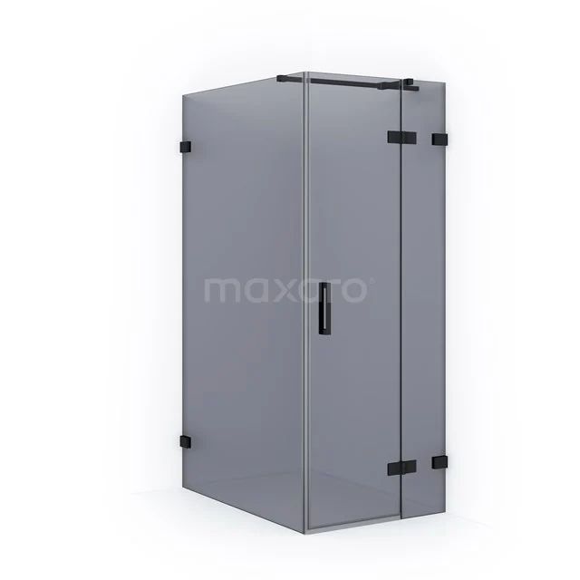 Diamond Shower enclosure | 120x80 cm Matte black Smoke glass Pivot door Rectangle CDB223512321MB