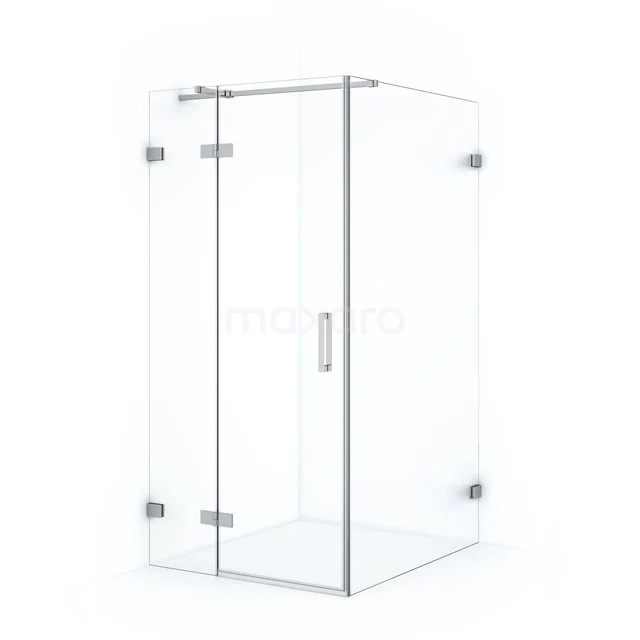 Diamond Shower enclosure | 110x90 cm Chrome Clear glass Pivot door Rectangle CDB214511320C Glass shower enclosure corner model, transparent with metal hinges, perfect for modern bathroom design.