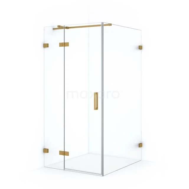 Diamond Douchecabine | 110x100 cm Goud Helder glas Draaideur Rechthoek CDB216510320GG