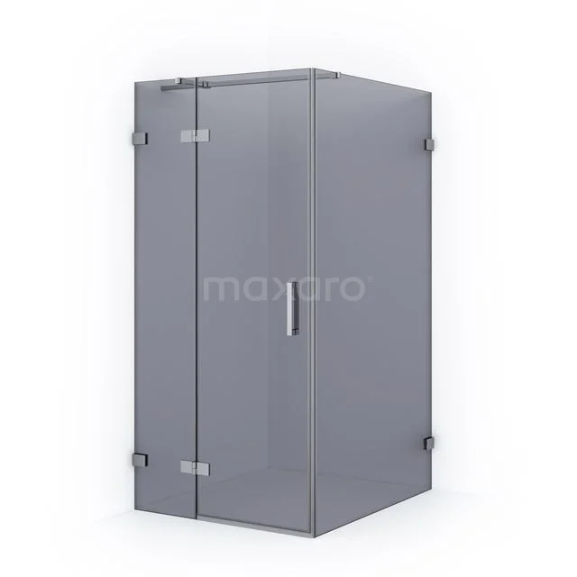 Duschkabine Diamond 120x90cm Rauchglas Sicherheitsglas Chrom CDB213612321C Graue Glas-Duschkabine im quadratischen Design, mit verchromten Scharnieren und Haltegriff, perfekt für eine moderne Badezimmergestaltung.