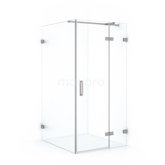 Diamond Shower cabin | 110x100 cm Stainless steel Clear glass Pivot door Rectangle CDB224611320BR Glass shower enclosure, corner model with minimalist design, including stainless steel hinges and Handle.