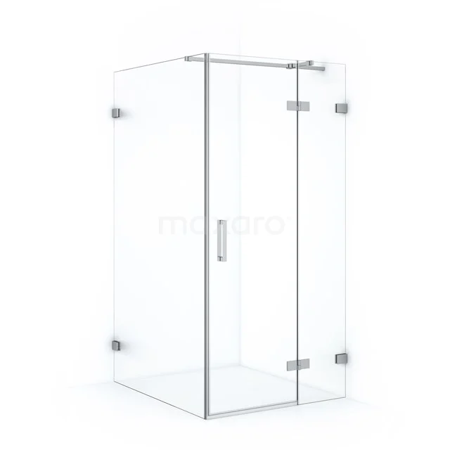 Diamond Shower cabin | 110x90 cm Chrome Clear glass Pivot door Rectangle CDB223611320C Glass shower enclosure, corner model with transparent safety glass and stainless steel hinges, ideal for modern bathrooms.